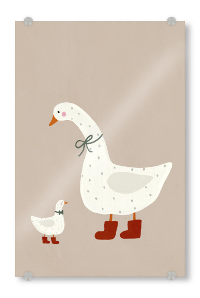 Acrylglasbild "Goose And Gosling (Zwei)" artboxONE - Für Kinder,Tiere
