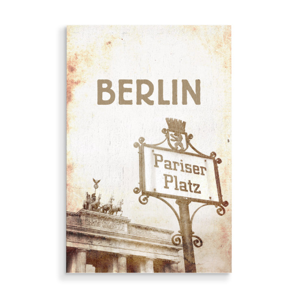 Holzbild "Berlin vintage travel" artboxONE - Städte / Berlin,Reise,Architektur,Reise / Länder