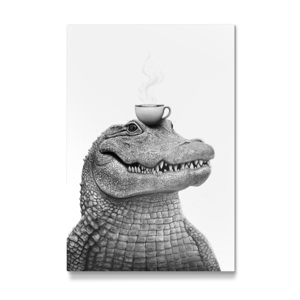Galerie-Print "Krokodil mit Kaffee" 75x50 cm artboxONE