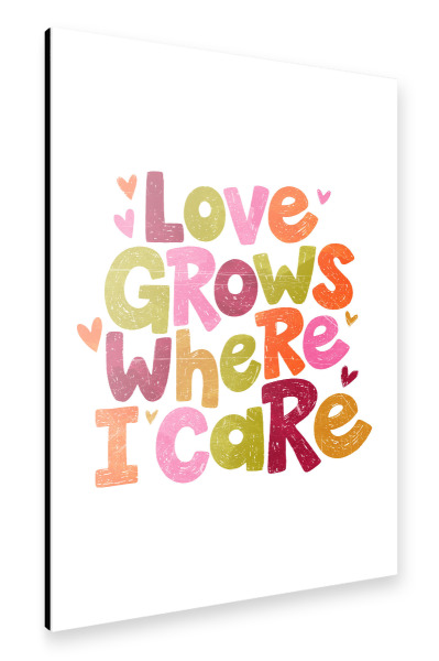 Alu-Dibond "Liebe wächst motivierendes Zitat" 30x20 cm artboxONE