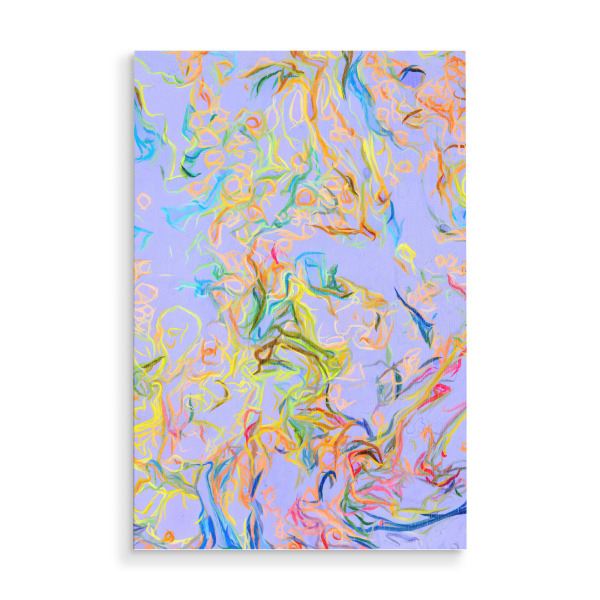 Holzbild "Unraveled Light — Lilac" artboxONE - Abstrakt - Colorful,Abstract,Drawing,Sketch,Scribble,Eclectic,Fun,Painterly,Painting,Lilac,Lavender