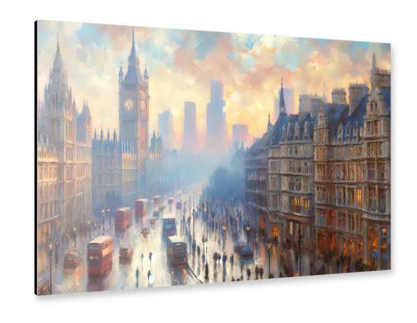 Alu-Dibond "Regnerischer Abend in London" 75x50 cm artboxONE