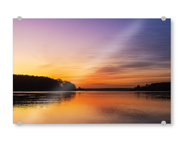 Acrylglasbild "Plauer See zum Sonnenaufgang" artboxONE - Natur,Reise