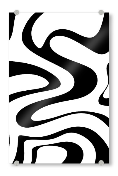 Acrylglasbild "Fließwege" artboxONE - Abstrakt,Schwarzweiß - Winkend,Abstrakt,Muster,Minimalistisch,Weiß,Schwarz,Modern