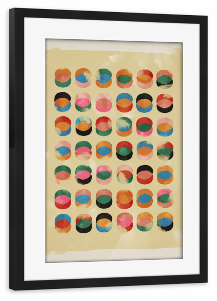 Poster mit Rahmen schwarz "Abstrakte grüne Komposition" artboxONE - Abstrakt,Geometrie