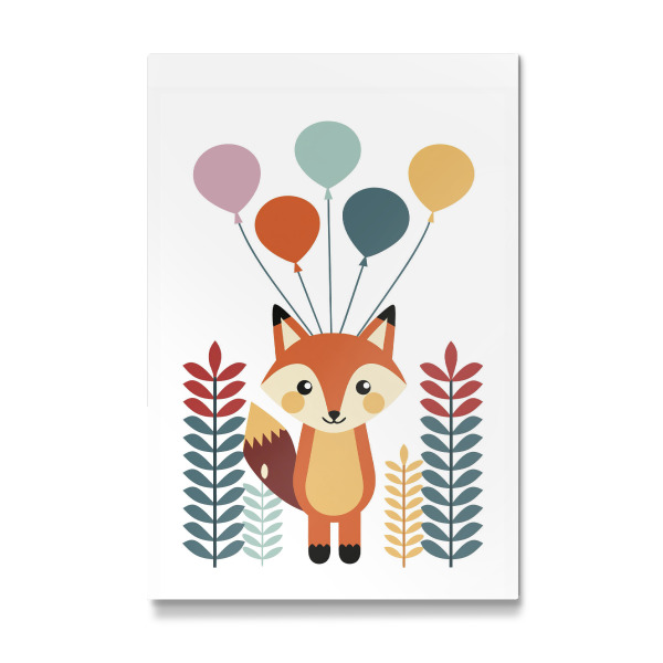 Galerie-Print "Fuchs mit bunten Luftballons" 75x50 cm artboxONE
