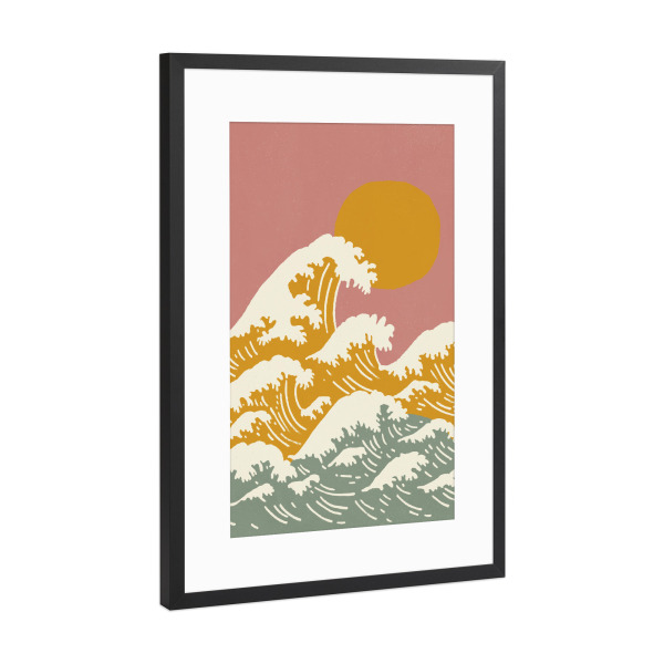 Poster mit Rahmen Schwarz (Metallic) "Wild Summer Sea" artboxONE - Natur,Für Kinder,Unterwasser