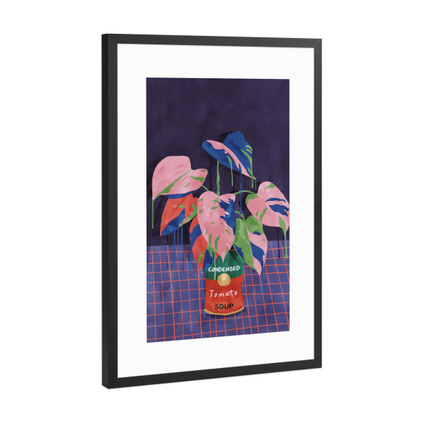 Poster mit Rahmen Schwarz (Metallic) "Popgarten" artboxONE - Natur,Floral,Abstrakt