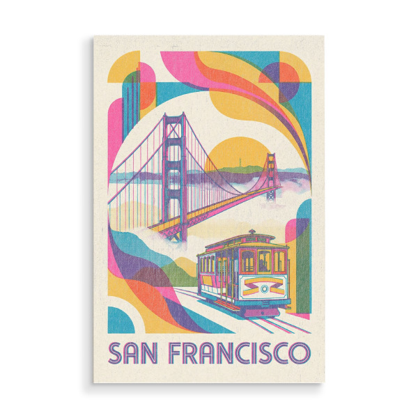 Holzbild "San Francisco Vintage Art Deco" artboxONE - Städte / San Francisco