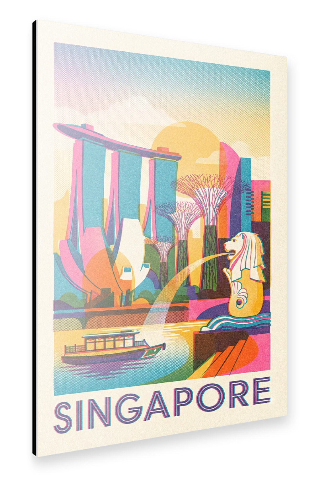 Alu-Dibond "Singapur Vintage Art Deco" 75x50 cm artboxONE