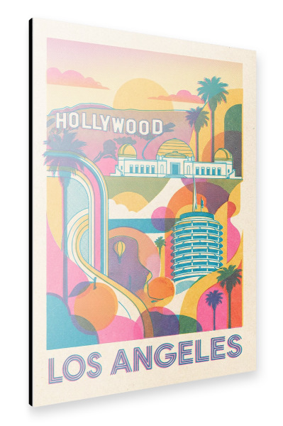Alu-Dibond "Los Angeles Vintage Art Deco" 30x20 cm artboxONE