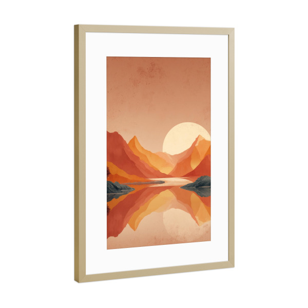 Poster mit Rahmen Gold "Stille Glut" artboxONE - Natur,Reise,Abstrakt