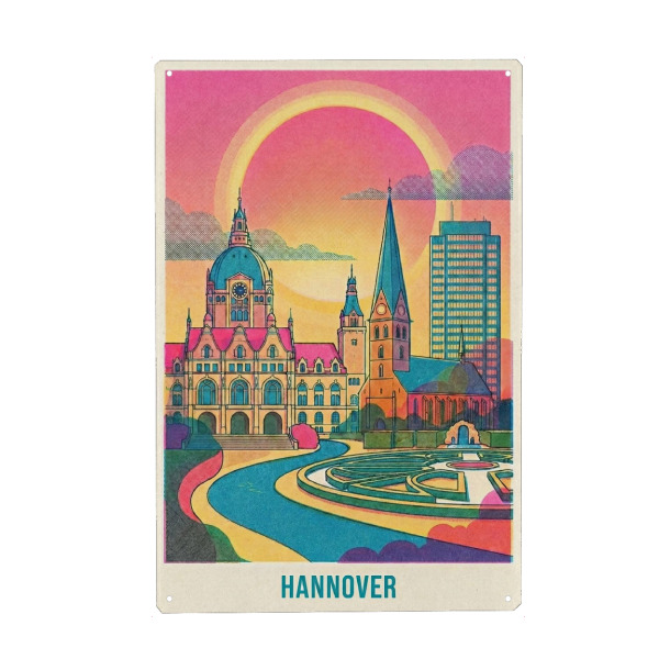 Holzbild "Hannover Vintage Art Deco" artboxONE - Städte / Weitere
