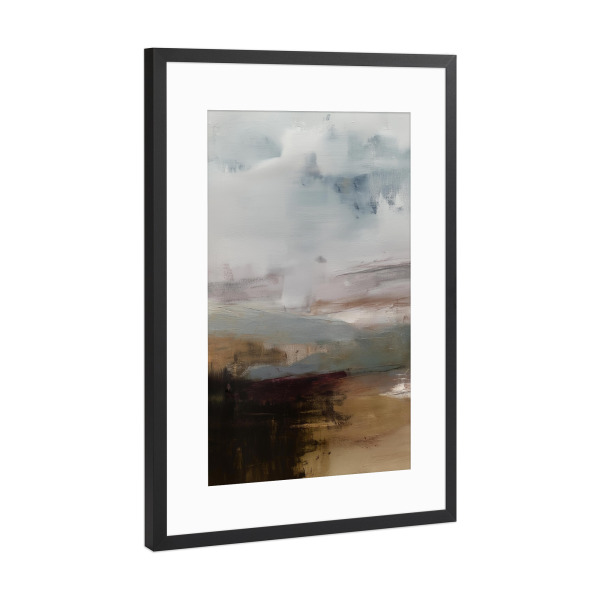 Poster mit Rahmen Schwarz (Metallic) "Erdige Farbhorizonte" artboxONE - Natur,Abstrakt