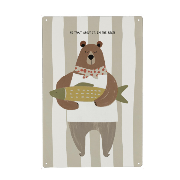 Metall Poster "No Trout About It" artboxONE - Für Kinder,Tiere