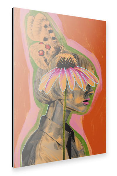 Alu-Dibond "Mädchen mit Schmetterling" 30x20 cm artboxONE
