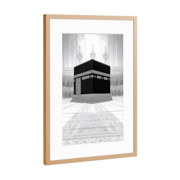 Poster mit Rahmen Kupfer "Mecca in Lines and Light" artboxONE - Reise,Abstrakt,Menschen,Architektur