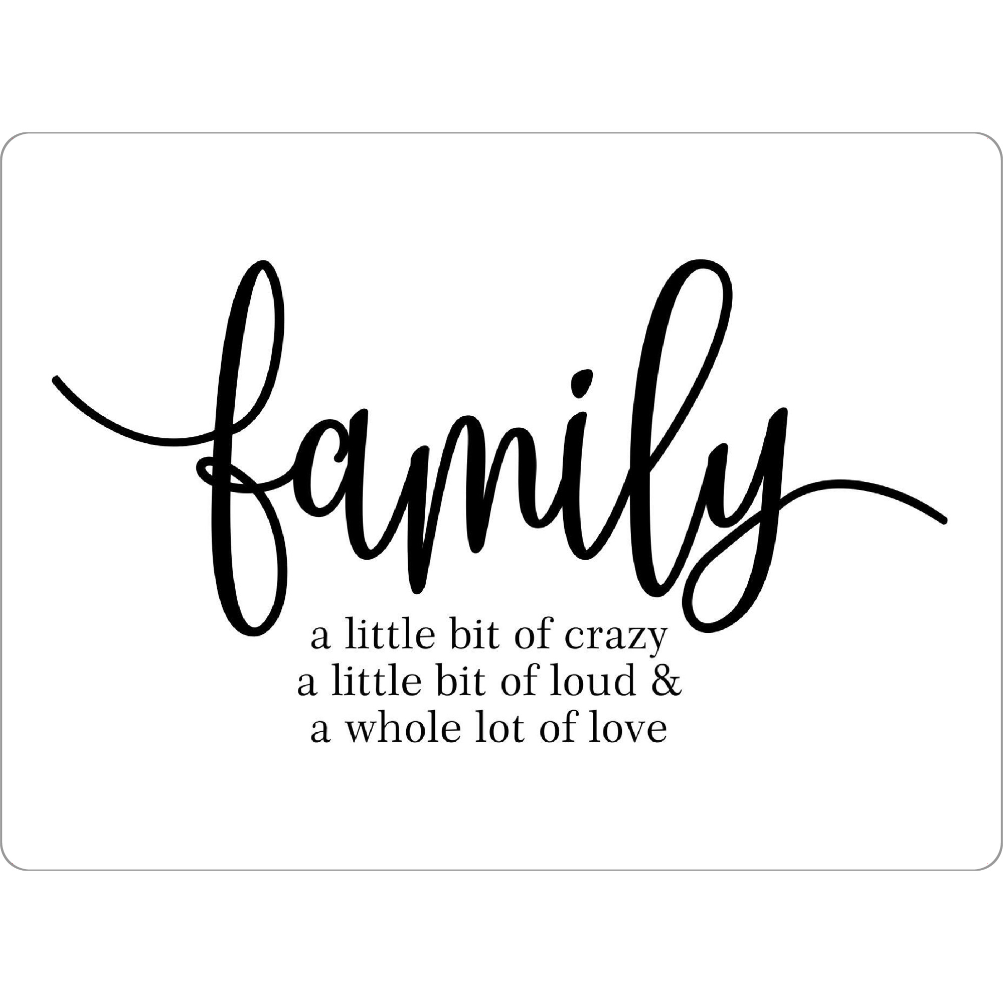 Tischset "Familie ein bisschen verrückt" artboxONE - Typografie,Menschen,Liebe,Lustig