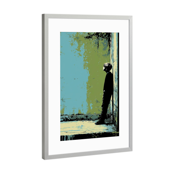 Poster mit Rahmen Silber "The Observer" artboxONE - Abstrakt,Menschen,Streetart