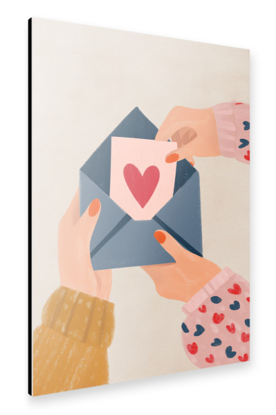 Alu-Dibond "Liebesbotschaft per Post" 75x50 cm artboxONE