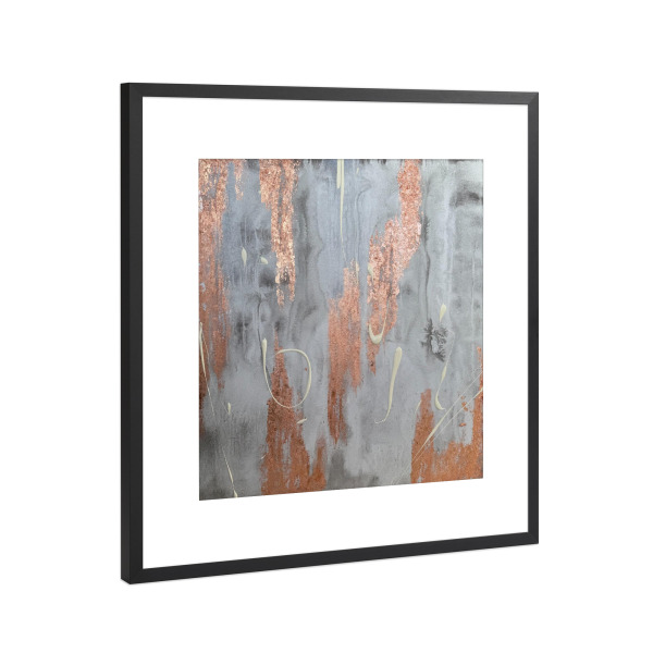Poster mit Rahmen Schwarz (Metallic) "Kupferne Stille" artboxONE - Abstrakt