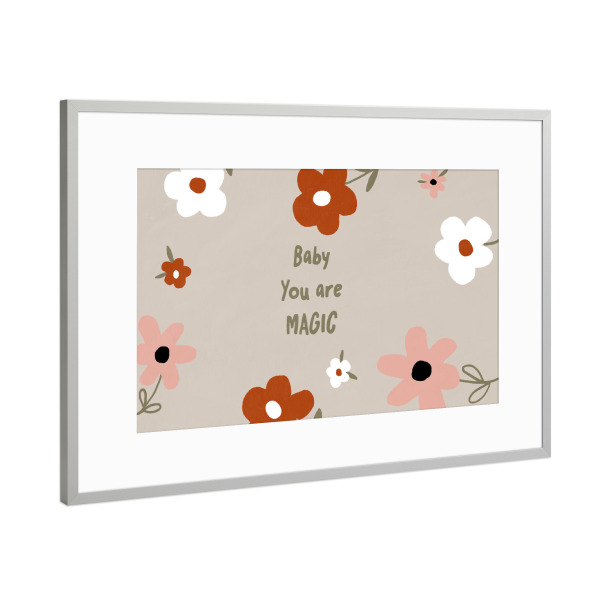 Poster mit Rahmen Silber "Baby You Are Magic" artboxONE - Für Kinder