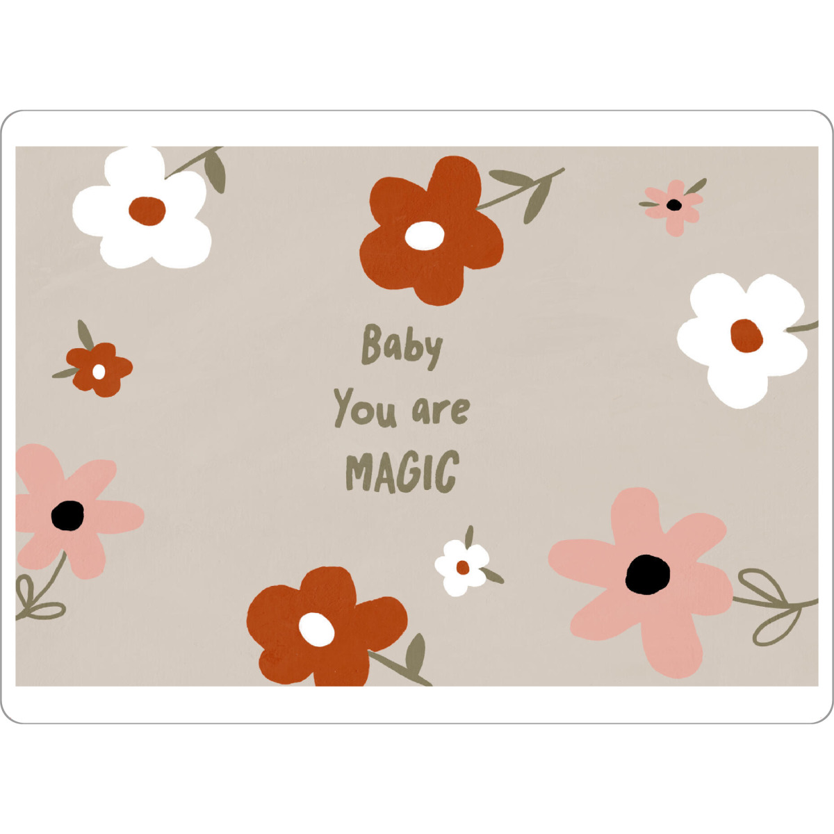 Tischset "Baby You Are Magic" artboxONE - Für Kinder - Baby,Kinderzimmer,Babyzimmer,Spruch,Sprüche,Blumen,Floral,Pastell,Pastelles,Schlicht,Quote