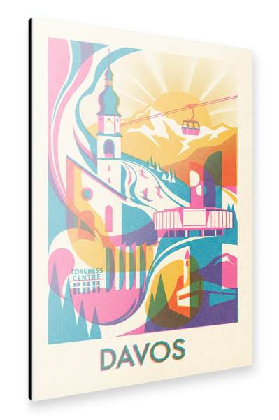 Alu-Dibond "Davos Vintage Art Deco" 75x50 cm artboxONE