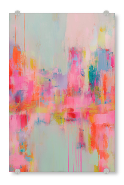 Acrylglasbild "Flüssiges Neon Echo" artboxONE - Abstrakt,Geometrie,Streetart