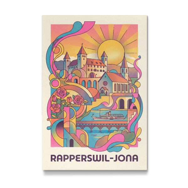 Galerie-Print "Rapperswil-Jona Vintage Art Deco" 75x50 cm artboxONE