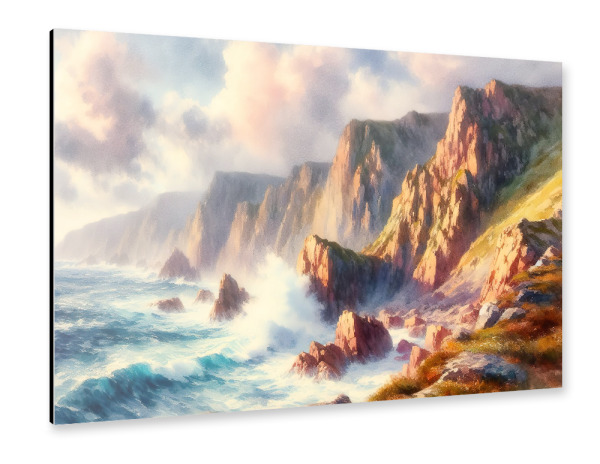 Alu-Dibond "Dramatische Meeresklippe" 30x20 cm artboxONE