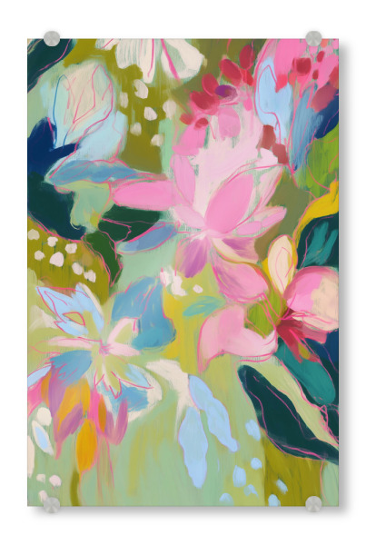 Acrylglasbild "Blumige Lebensfreude" artboxONE - Natur,Floral,Abstrakt