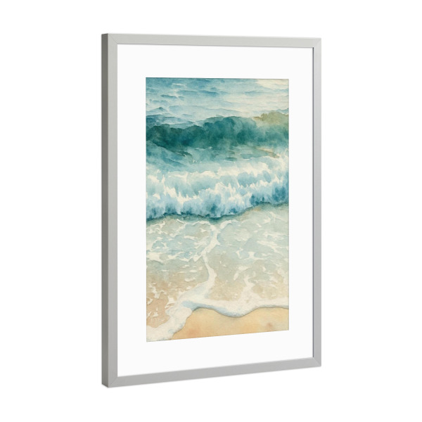Poster mit Rahmen Silber "Ocean Beach Welle" artboxONE - Natur,Reise / Strand und Meer,Reise / Länder,Städte / Rio de Janeiro