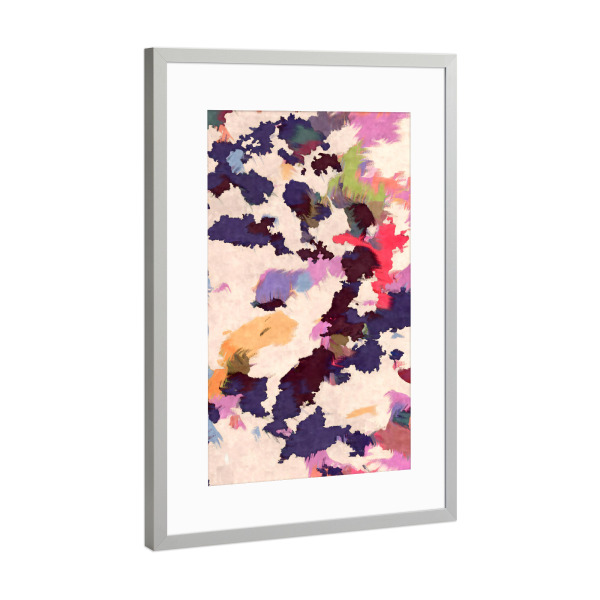 Poster mit Rahmen Silber "Where Colour Pauses" artboxONE - Abstrakt - Colorful,Playful,Abstract,Painterly