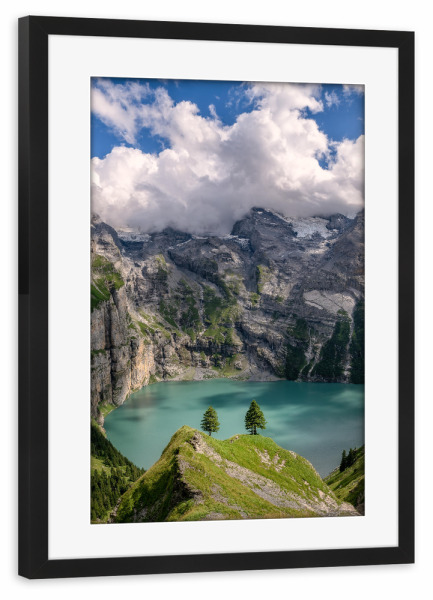 Poster mit Rahmen schwarz "Öschinensee Schweiz" artboxONE - Natur,Reise,Reise / Länder