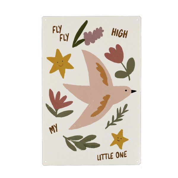 Holzbild "Fly Fly High" artboxONE - Für Kinder,Tiere