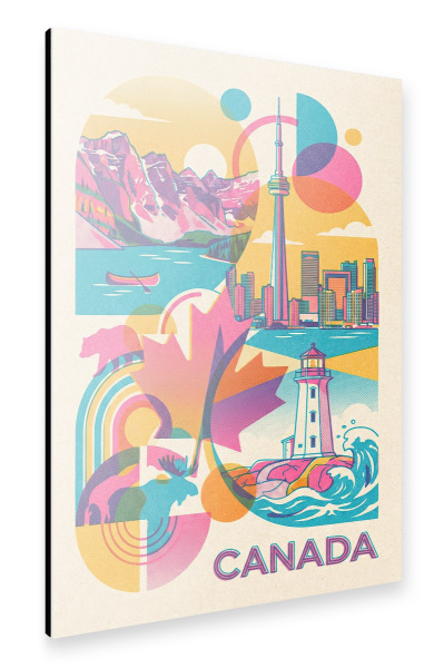 Alu-Dibond "Kanada Vintage Art Deco" 30x20 cm artboxONE