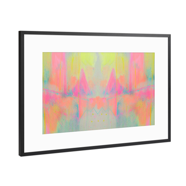 Poster mit Rahmen Schwarz (Metallic) "Neon Solar-Impuls" artboxONE - Natur,Abstrakt,Streetart