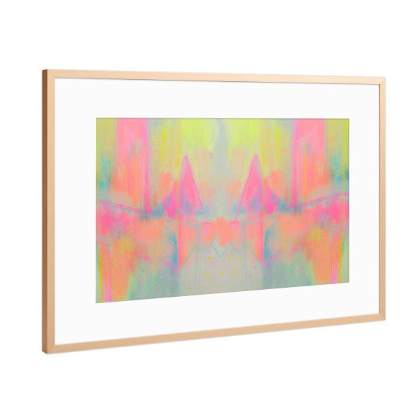 Poster mit Rahmen Kupfer "Neon Solar-Impuls" artboxONE - Natur,Abstrakt,Streetart