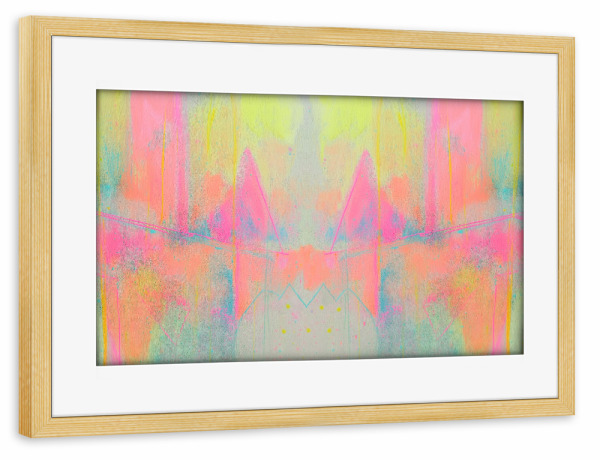 Poster mit Rahmen kiefer "Neon Solar-Impuls" artboxONE - Natur,Abstrakt,Streetart