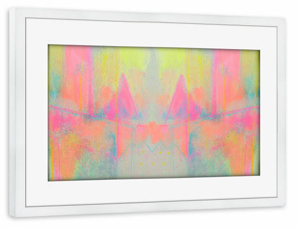 Poster mit Rahmen weiß "Neon Solar-Impuls" artboxONE - Natur,Abstrakt,Streetart