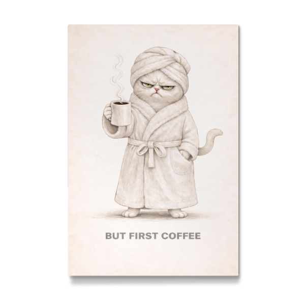 Galerie-Print "But First Coffee – Deadpan Stare" 75x50 cm artboxONE