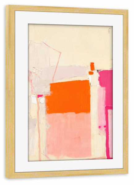 Poster mit Rahmen kiefer "Soft Color Blocks Abstract Modern" artboxONE - Abstrakt
