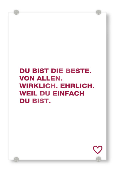 Acrylglasbild "Muttertag Freundschaft" artboxONE - Typografie