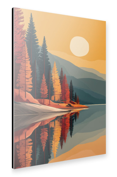 Alu-Dibond "Goldene Stille am Waldrand" 30x20 cm artboxONE