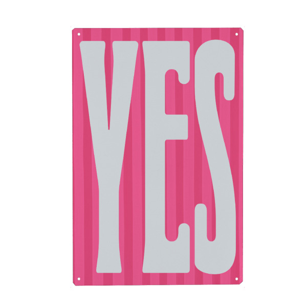Holzbild "Yes Streifen Liebe" artboxONE - Typografie,Geometrie,Buchstaben