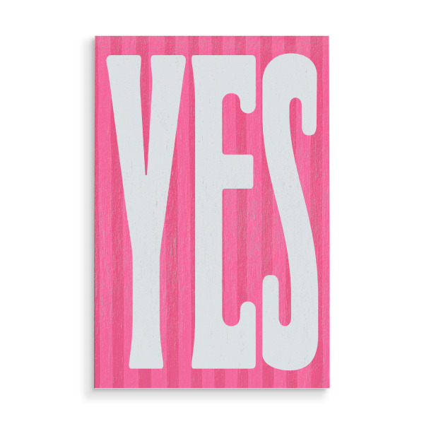 Holzbild "Yes Streifen Liebe" artboxONE - Typografie,Geometrie,Buchstaben