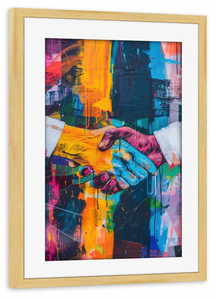 Poster mit Rahmen kiefer "Relation" artboxONE - Abstrakt,Menschen,Streetart
