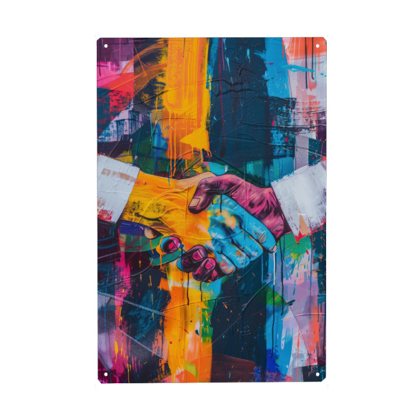 Metall Poster "Relation" artboxONE - Abstrakt,Menschen,Streetart