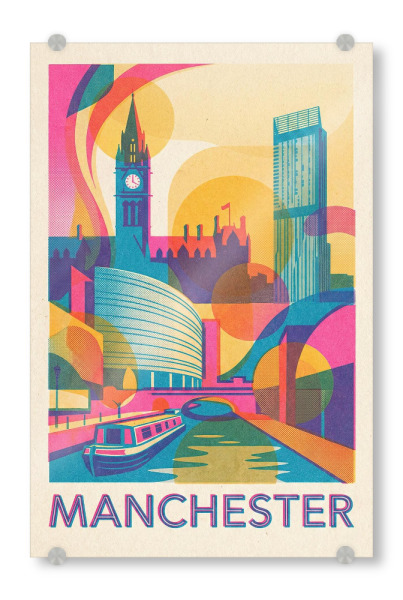 Acrylglasbild "Manchester Vintage Art Deco" artboxONE - Architektur,Städte / Weitere